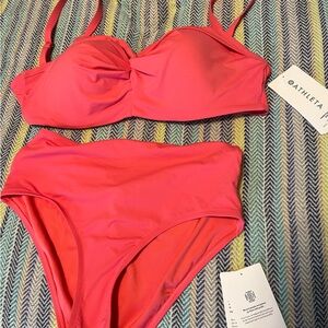 Athleta 2piece. Coral Petal. Top size 36 DD and bottoms size medium.